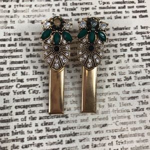 Hair Clips Hair Barrettes Green Silver Gold